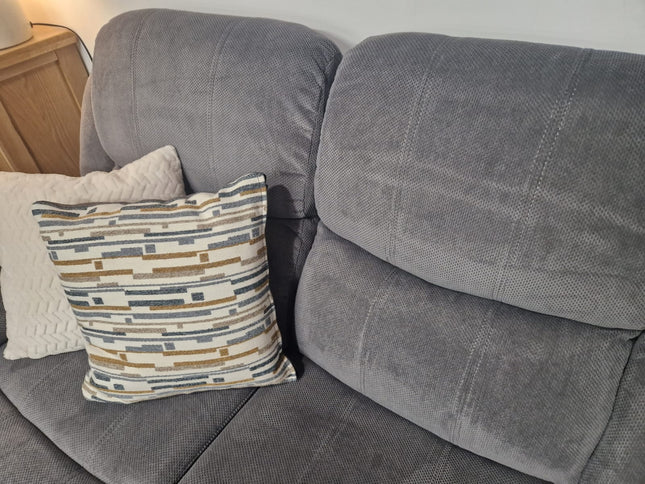 3+1+1 Seater Grey Fabric Recliner Sofas, Emma