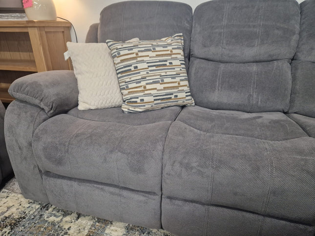 3+1+1 Seater Grey Fabric Recliner Sofas, Emma