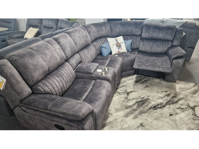 Platina Dark Grey Recliner Corner Sofas