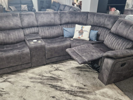 Platina Dark Grey Recliner Corner Sofas