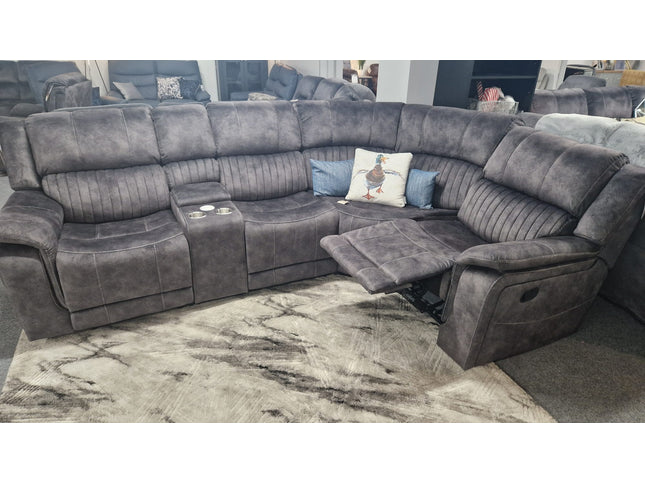 Platina Dark Grey Recliner Corner Sofas