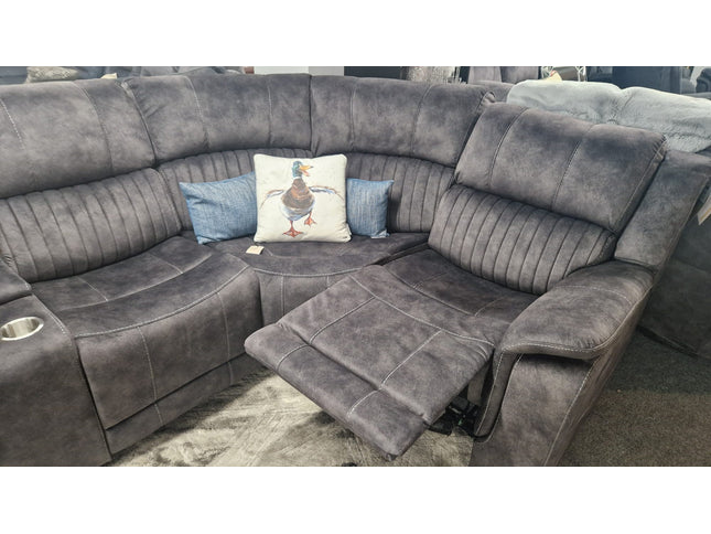 Platina Dark Grey Recliner Corner Sofas