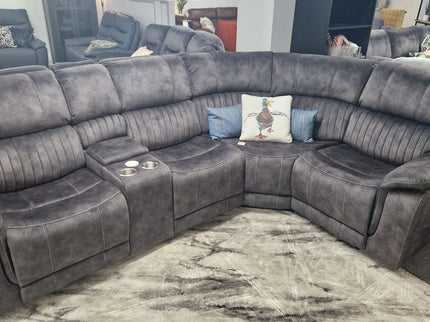 Platina Dark Grey Recliner Corner Sofas