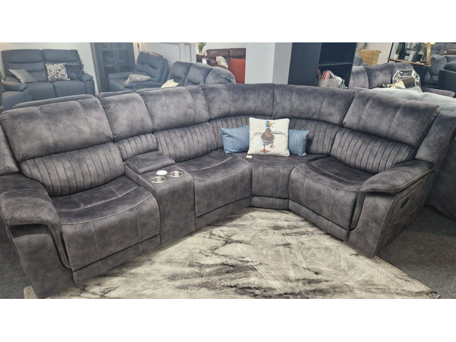 Platina Dark Grey Recliner Corner Sofas