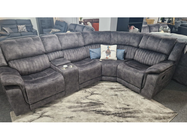 Platina Dark Grey Recliner Corner Sofas