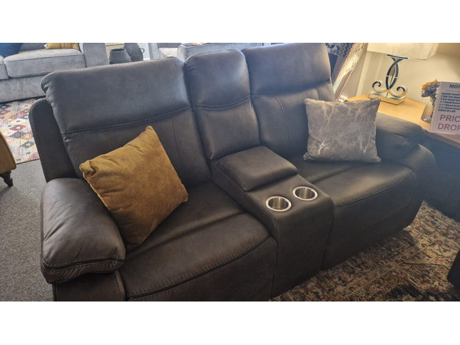 Moneen Gun Metal Fabric Recliner Corner Sofas