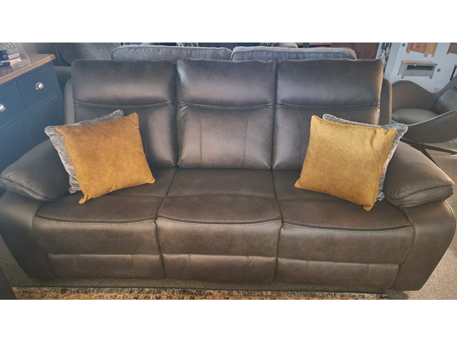 Moneen Gun Metal Fabric Recliner Corner Sofas