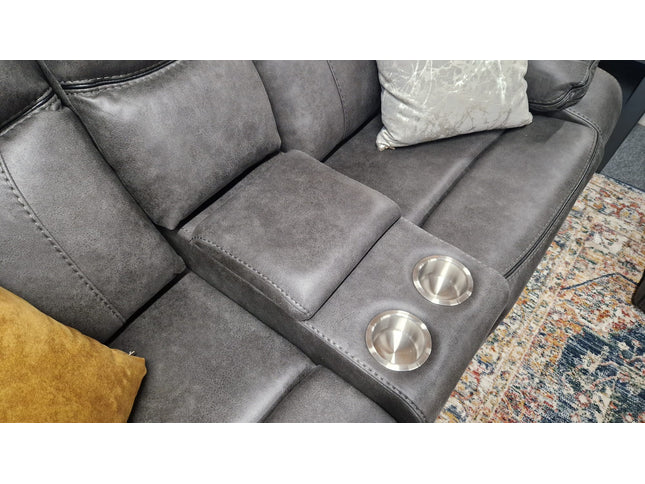 3+2+1  recliner sofa in dark grey fabric