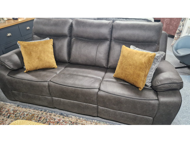 Moneen Gun Metal Fabric Recliner Corner Sofas