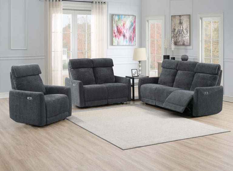 3+2+1 grey electric recliner sofa