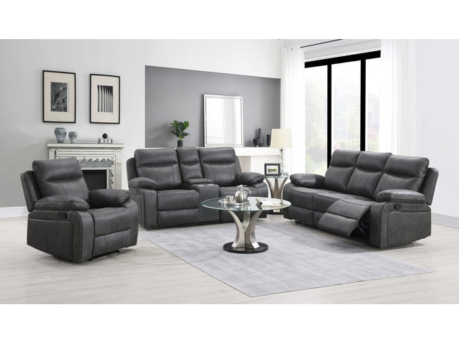 3+2+1  recliner sofa in dark grey fabric