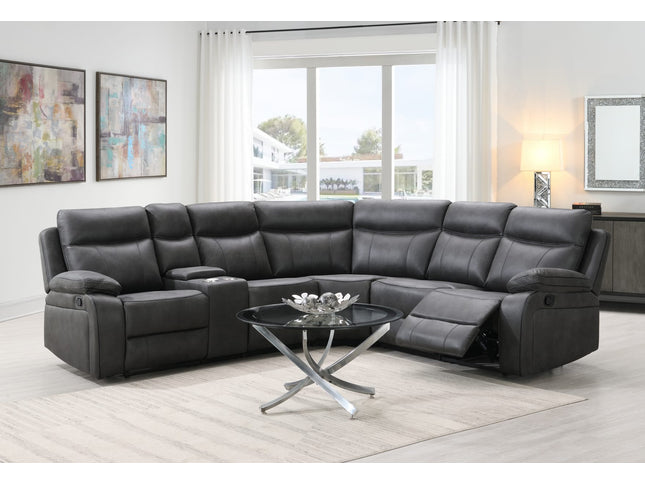 Moneen Gun Metal Fabric Recliner Sofas