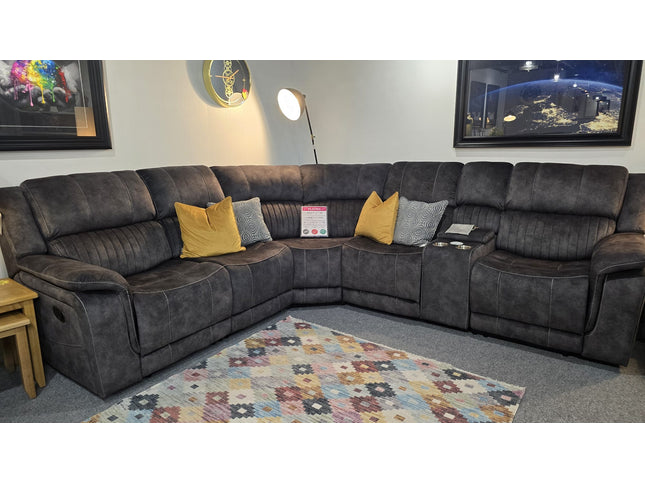 Platina Dark Grey Recliner Corner Sofas