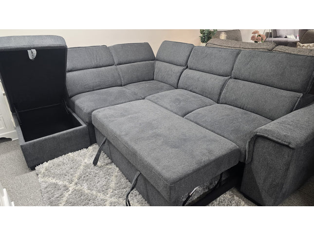 Chicago Grey Corner Sofa Bed