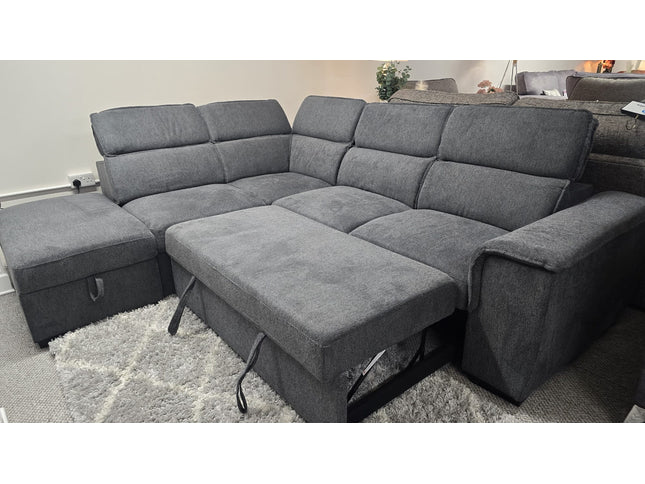 Chicago Grey Corner Sofa Bed