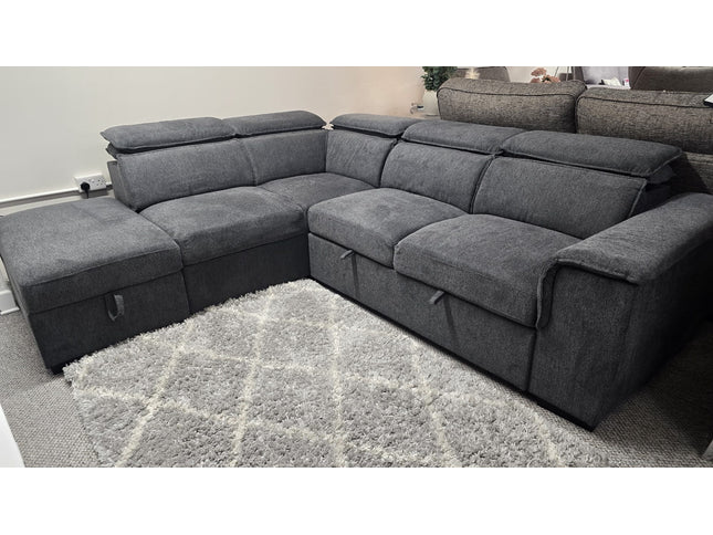 Chicago Grey Corner Sofa Bed