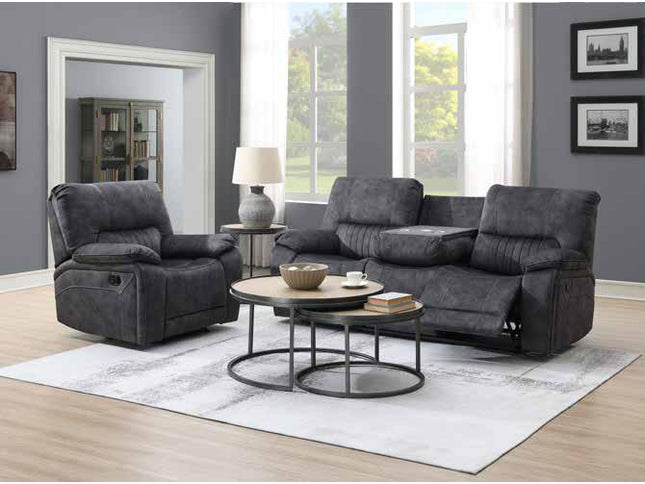 Hamilton Dark Grey Manual Recliner Sofas