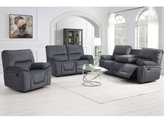 3+2+1 Grey fabric recliner sofa