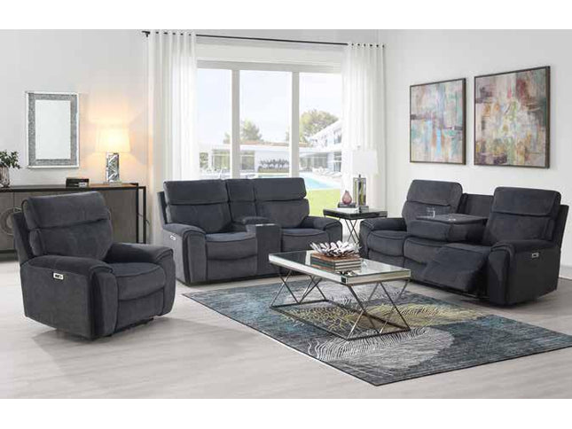 Sheldon Dark Grey Fabric Power Recliner Sofas