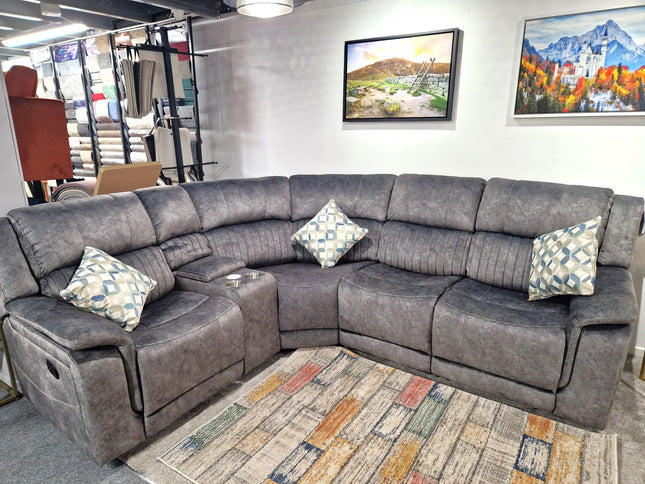 Platina Light Grey Recliner Corner Sofas